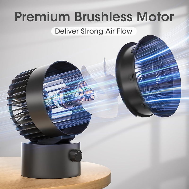 KinYiLO USB Desk Fan Small Quiet, Stepless Speed Flexible Adjust Mini Fans for Home Office Dorm Desktop, Portable Travel Fan Personal Cooling, Plug In USB Powered, Black - Image 5